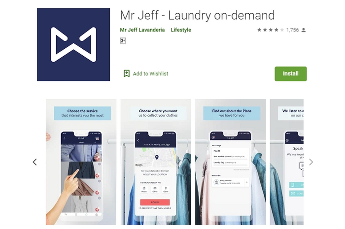 Aplikasi laundry Mr. Jeff
