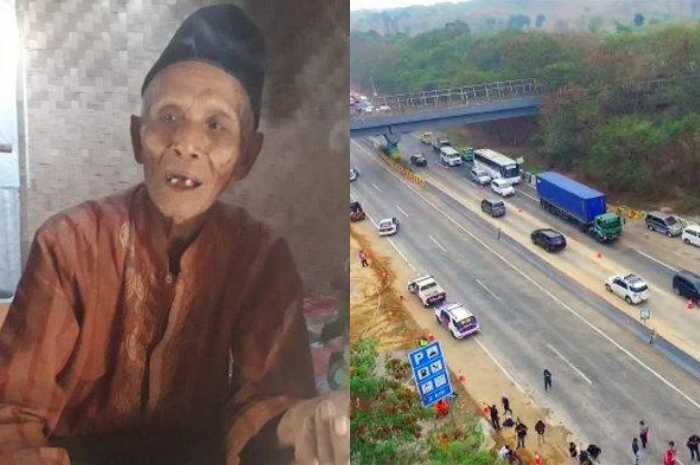 Abah Kecrik saat menceritakan petilasan dan Tol Cipularang yang dikaitkan dengan kisah mistis kecelakaan Tol Cipularang. 