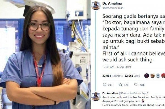 Dr. Amalina tulis cerita pasiennya yang diminta beri bukti keperawanan pun viral di Twitter