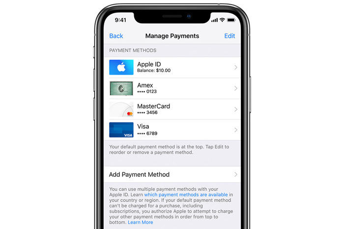 Metode pembayaran di App Store