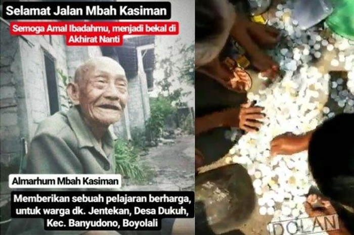 Mbah Kasiman, kakek asal Banyudono Boyolali, kisahnya viral.  