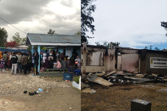 Dampak kerusuhan di Wamena, ibu kota Kabupaten Jayawijaya, Papua. 