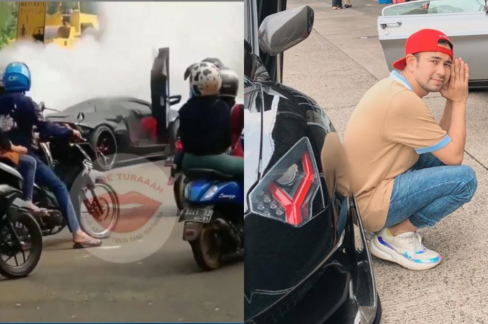 Lamborghini diduga milik Raffi Ahmad terbakar
