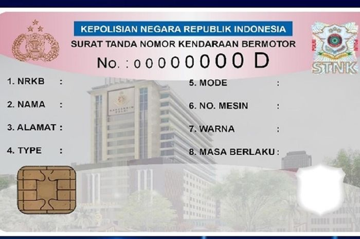 Wujud e-STNK atau STNK elektronik seperti kartu ATM atau KTP
