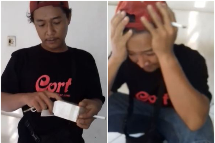 Pria ini menangis saat menerima 'kado' dari istrinya