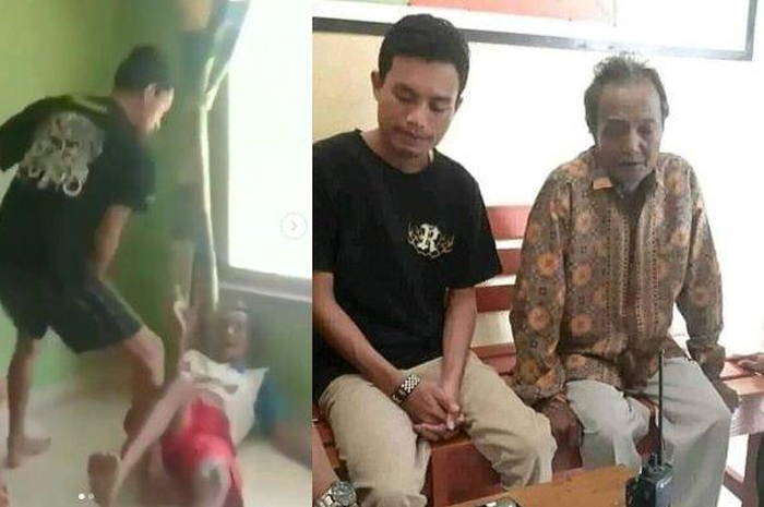 Viral, cucu tega tendang kakek sendiri