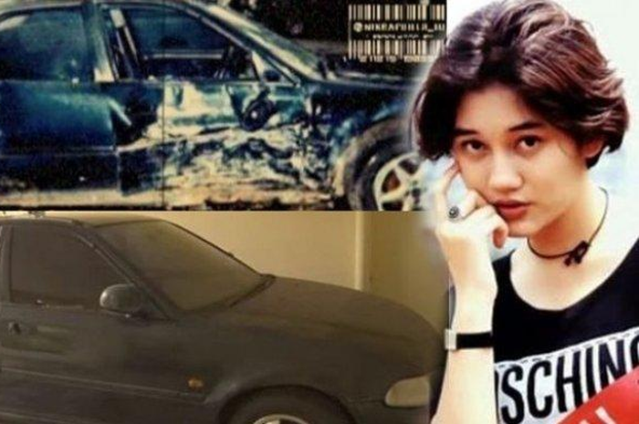 Mobil yang dikendarai Nike Ardila saat kecelakaan