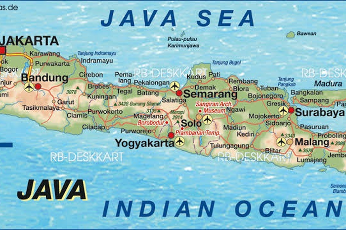 Gempa magnitudo 5,3 di Selatan Pulau Jawa.