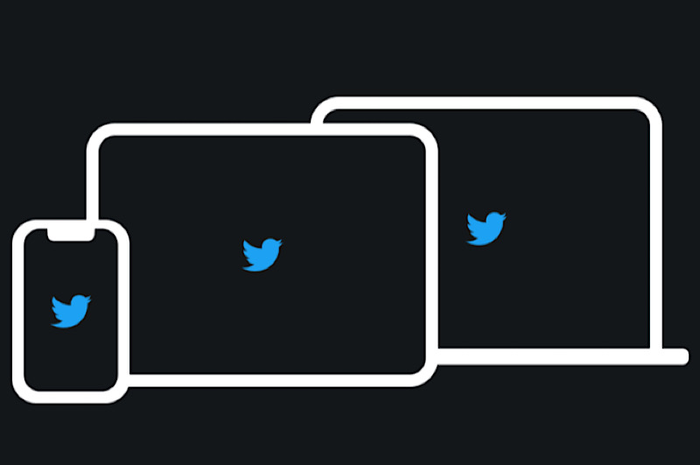 Ilustrasi Twitter di perangkat Apple