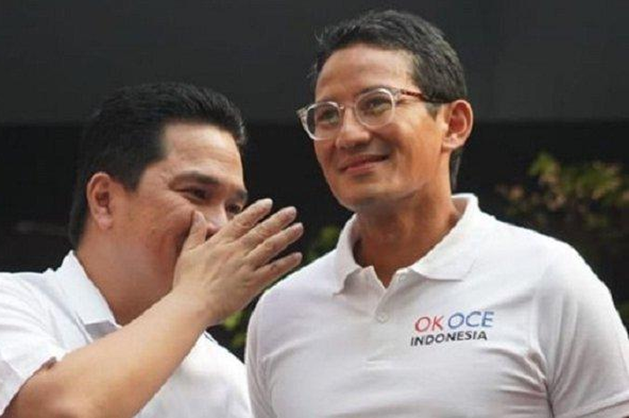Sandiaga Uno saat bertemu Erick Thohir