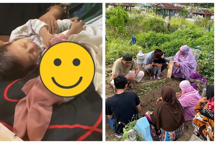 Viral, bayi menangis memeluk jenazah ibunya