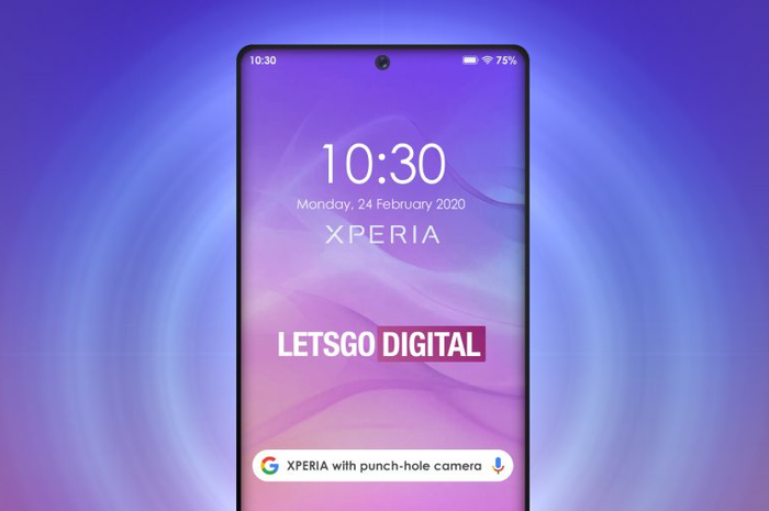 Bocoran Sony Xperai dengan desain punch-holes pada layar