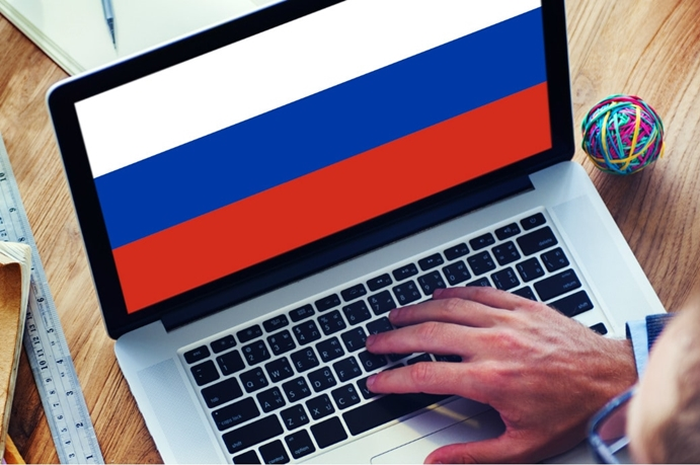 Ilustrasi jaringan internet di Rusia