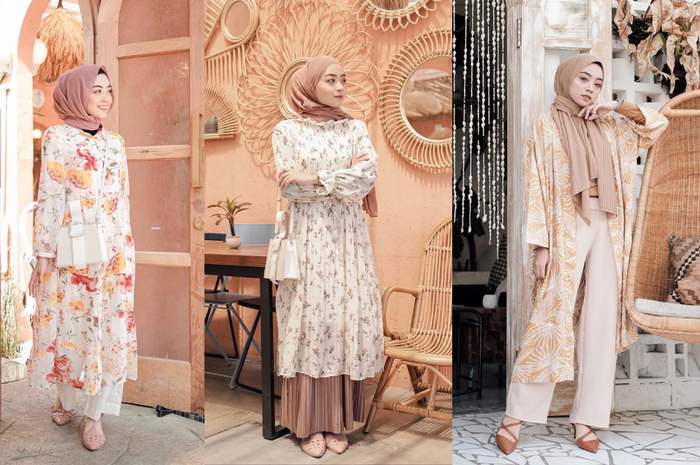 OOTD hijab floral ala selebgram Meirani Amalia