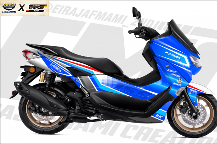 NMAX baru diberi warna biru muda dengan perpaduan grafis garis tajam