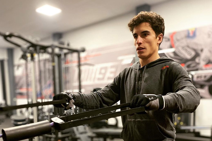 Ilustrasi. Kondisi cedera bahu kanan Marc Marquez terus membaik. Akan tetapi belum bisa latihan fisik berat