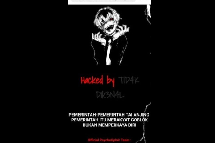 Tampilan situs BKPSDMD HST saat diretas oleh hacker tak dikenal