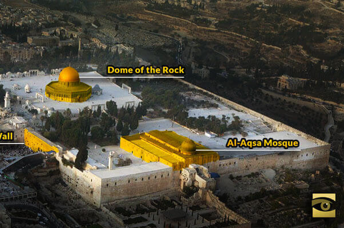 The Dome of Rock dan masjid Al Aqsa.
