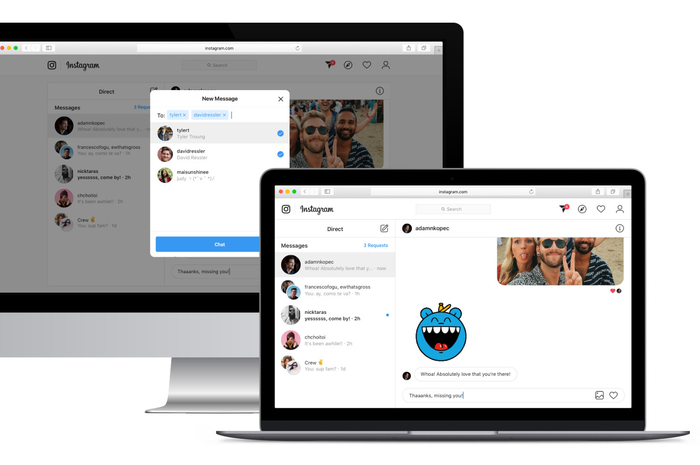 Instagram uji coba fitu Direct Message Web.