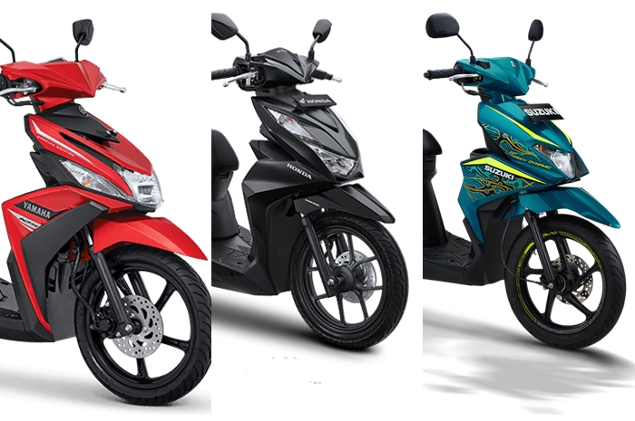 Perbandingan motor matic 110 cc - 125 cc, ada All New Honda BeAT, Yamaha Mio M3, dan Suzuki Nex II.