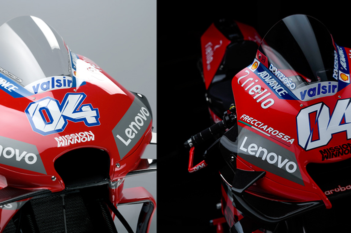 Perbedaan motor MotoGP Ducati Desmosedici GP 2019 dengan 2020 di bagian tebeng depan
