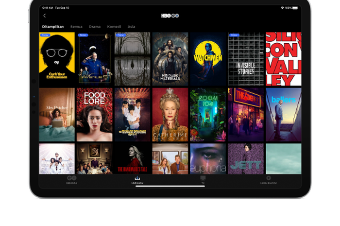 Tampilan HBO GO yang bisa jadi alternatif aplikasi nonton film
