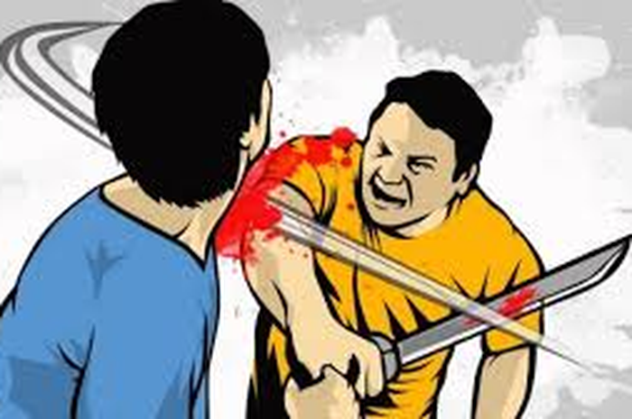 ILUSTRASI pembacokan yang dilakukan geng motor kepada penjaga warkop