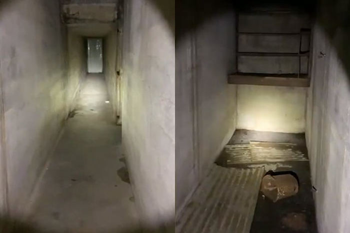 Lorong yang ditemukan di balik rumah bekas itu.