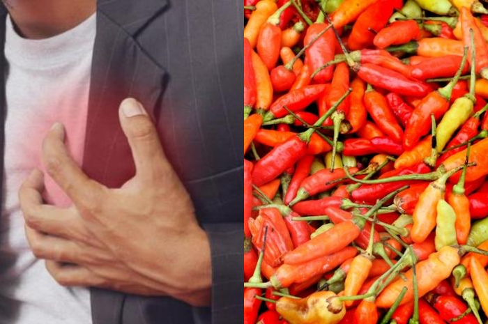 kolase ilustrasi serangan jantung dan cabe