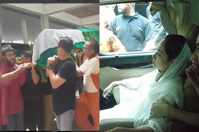 BCL berusaha tegar mengangtar kepergian suaminya ke peristirahatan terakhir.