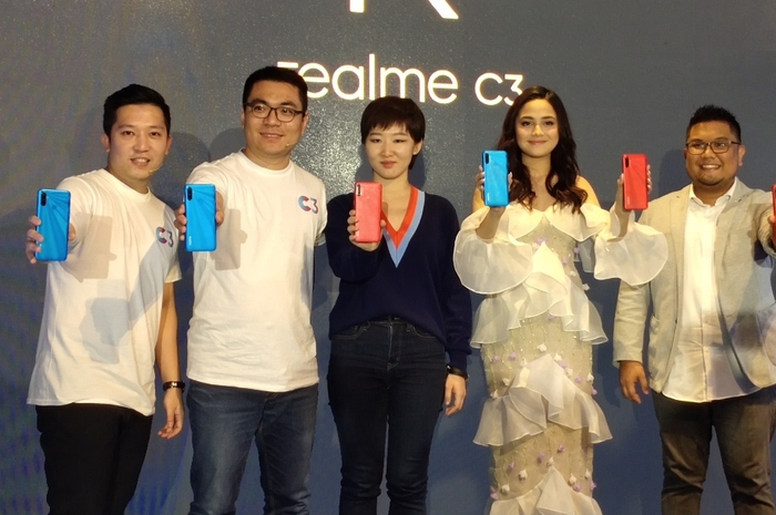Acara perilisan Realme C3 di kawasan Sudirman, Jakarta Pusat.