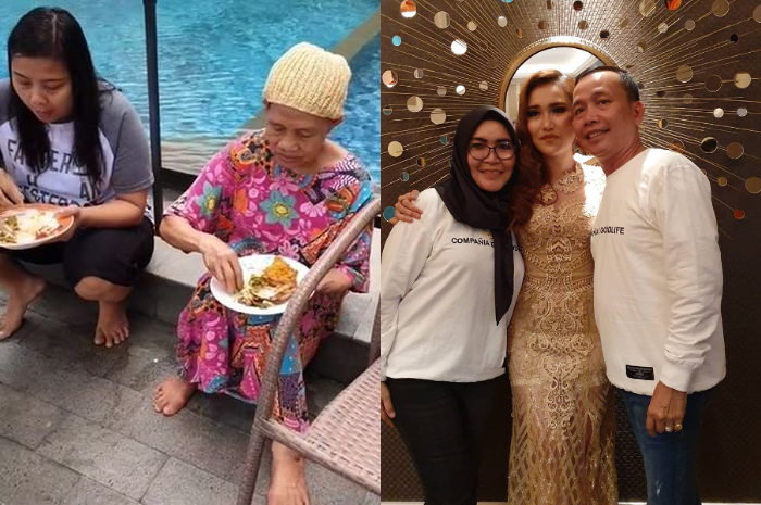 Orang tua Ayu Ting Ting makan bersama asisten rumah tangga (Instagram/ @mom_ayting92_)