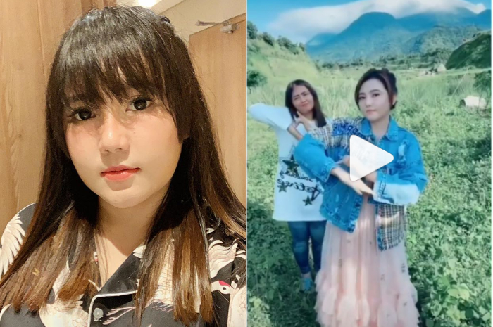 Via Valen bermain Tik Tok di Ranu Manduro