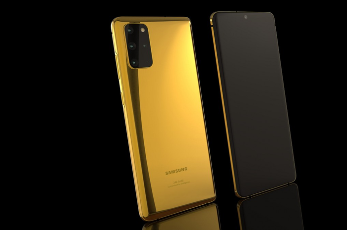 Tampilan Samsung Galaxy S20 Plus terbuat dari emas 24 karat.