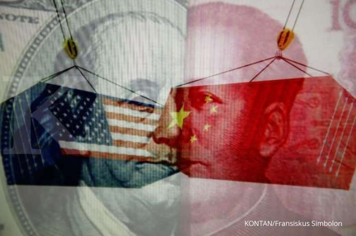 Ilustrasi perang dagang Amerika dan China. KONTAN/Fransiskus Simbolon/16/05/2019