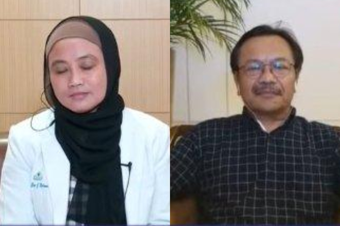 Guru Besar Virologi dan Imunologi Universitas Airlangga, Fedik Abdul Rantam (paling kiri) dan Dokter Spesialis Infeksi dan Tropik RSMMC, Erni Juwita Nelwan (tengah) 