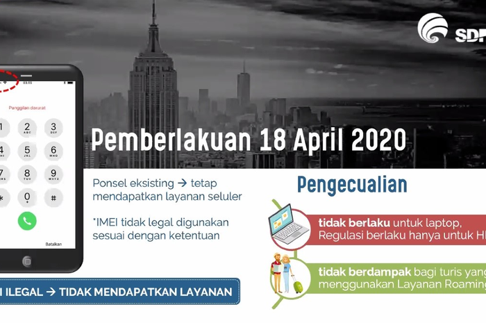 Pemblokiran IMEI tetap berlaku 18 April Nanti.