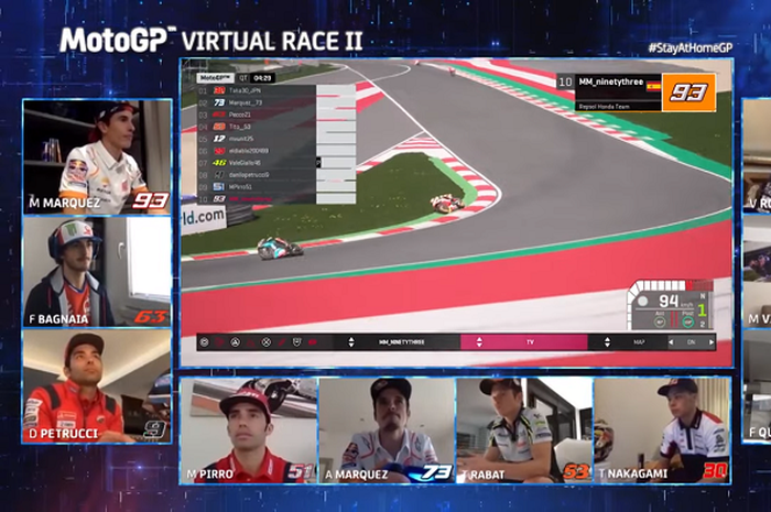 MotoGP Virtual Race kedua digelar Minggu (12/4/2020) kemarin.
