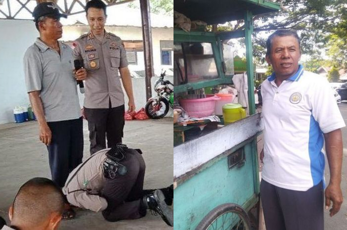 Calon polisi ini mendadak viral usai secara spontan mencium kaki sang ayah yang telah mati-matian berjuang membiayai sekolah anaknya dengan jualan gado-gado!