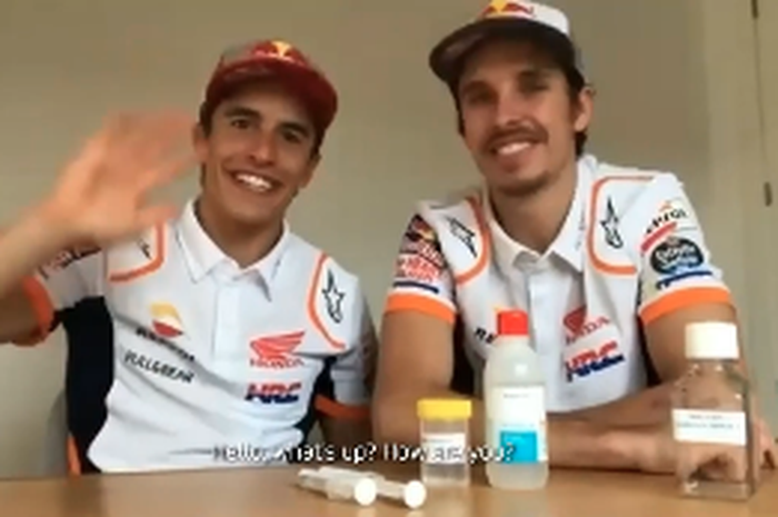 Marc dan Alex Marquez bikin video tutorial cara membuat hands sanitizer