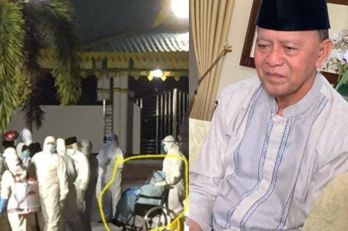 Duduk Lemas di Kursi Roda Lengkap dengan Pakaian Hazmat, Istri Mendiang Wali Kota Tanjung Pinang Antarkan Sang Suami ke Peristirahatan Terakhirnya