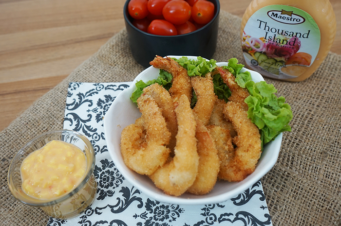 Resep Coconut Prawn With Mango Thosand Island Dari Maestro, Menu Favorit Seisi Rumah