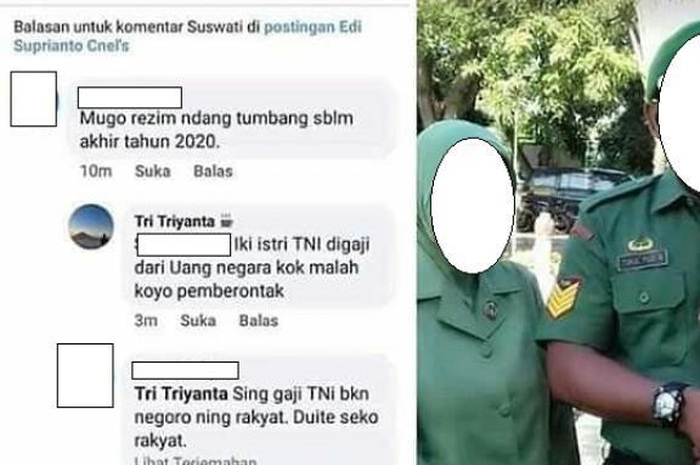 Gegara Istri Nyinyiri Pemerintahan Jokowi di Media Sosial, Prajurit TNI AD Ini Harus Terima Hukuman