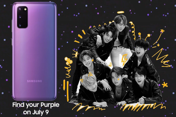 Ilustrasi Samsung Galaxy S20 Plus BTS Edtion