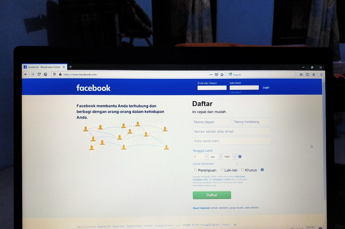 Tampilan Facebook