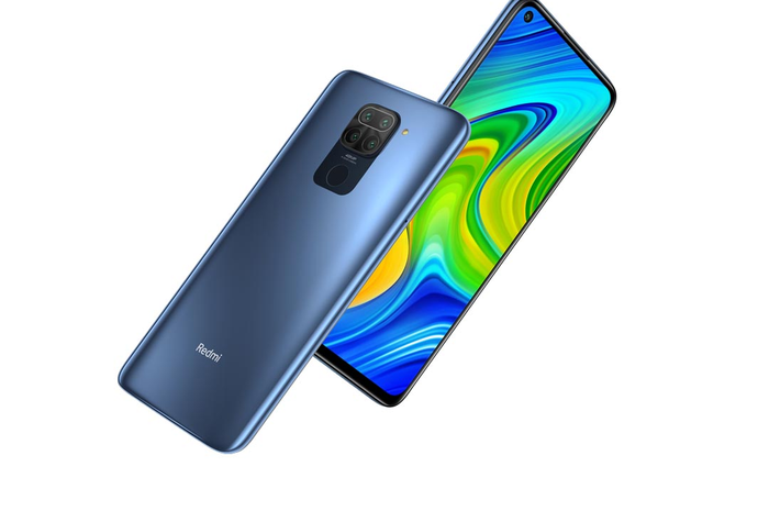 Redmi Note 9 warna abu-abu.