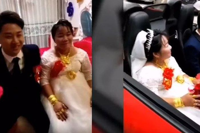 Potret sang mempelai wanita saat akhirnya pernikahannya dengan sang kekasih direstui oleh calon mertua