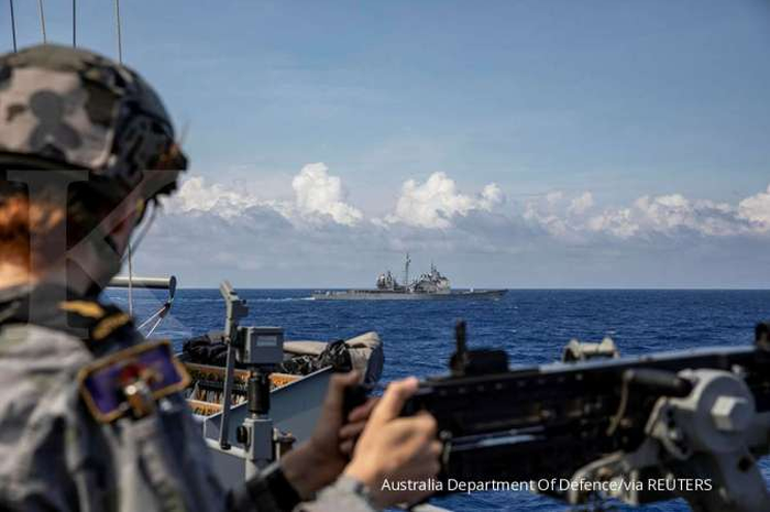 ILUSTRASI. Kapal induk AS dan Australia di Laut China Selatan.  
