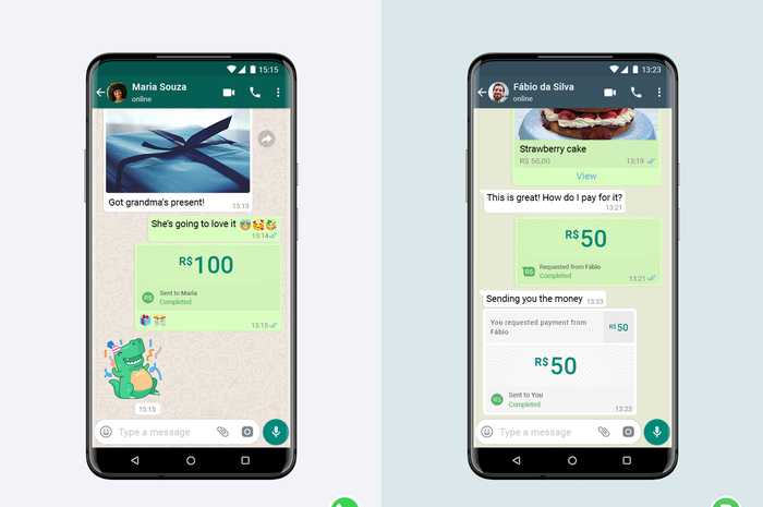 Tampilan layanan WhatsApp Pay