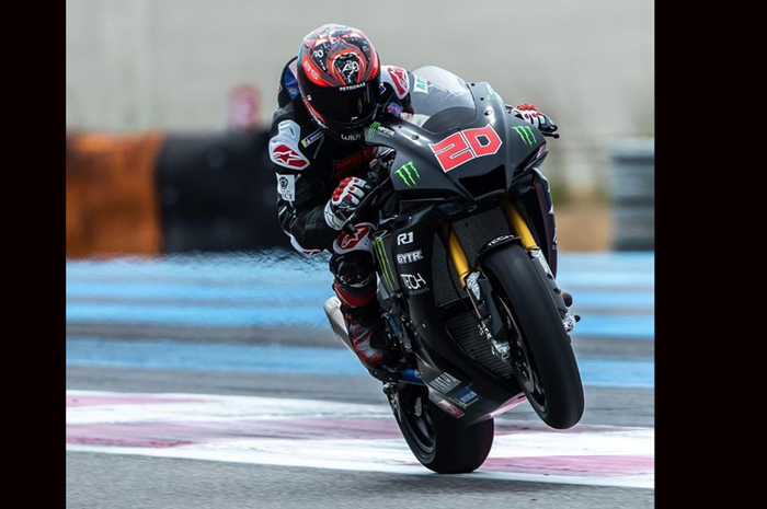 Penampakan motor Fabio Quartararo pas latihan di sirkuit Paul Ricard, Prancis (18/6/2020). Bukan motor MotoGP Yamaha YZR-M1 sih, tapi mirip yaitu Yamaha YZF-R1